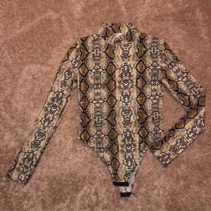 Snakeskin print body suit